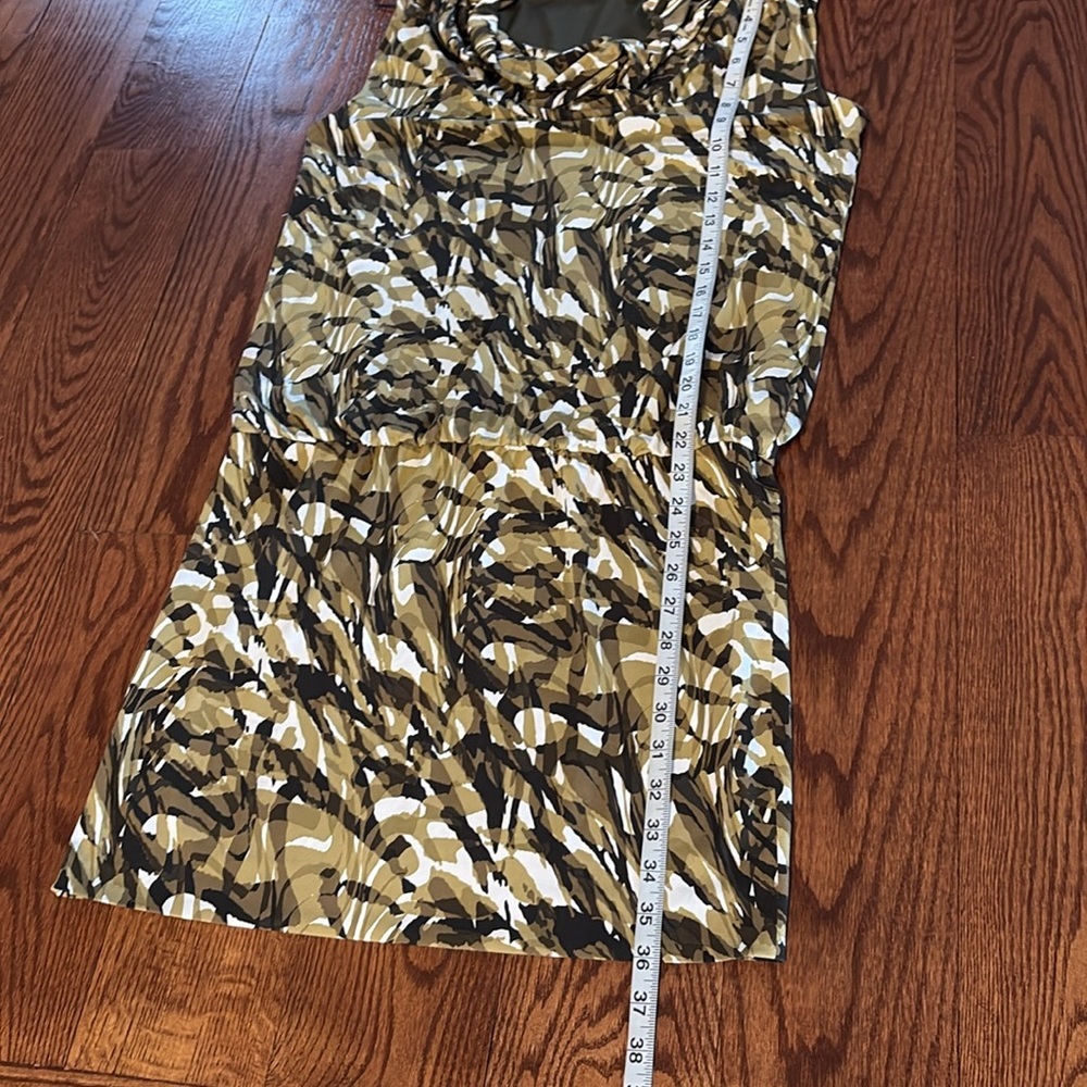 Michael Kors women’s camo green print jersey mini dress sleeveless cowl neck Med - Picture 8 of 13
